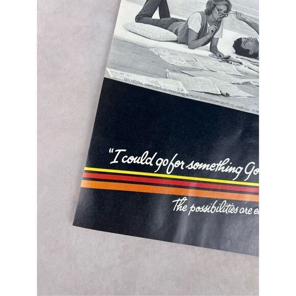 Vintage Gordon’s Gin 1985 Ephemera Wall Art Decor - Picture 2 of 6